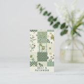 Grüne Quilt-Patchwork-Handmade-Kleidung Visitenkarte (Stehend Vorderseite)