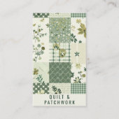 Grüne Quilt-Patchwork-Handmade-Kleidung Visitenkarte (Vorderseite)