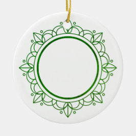 Grüne Rahmen Elegante Weihnachten individuell anpa Keramik Ornament