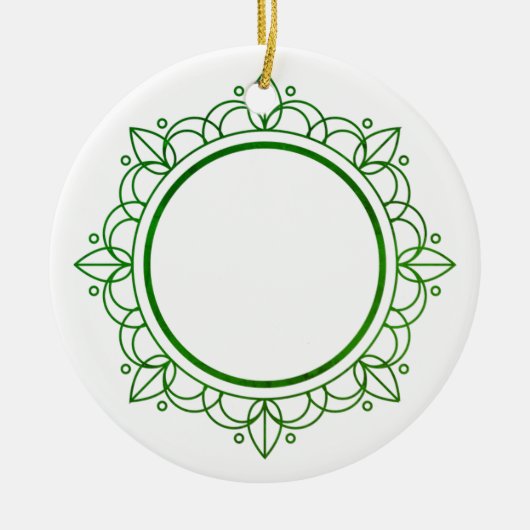 Grüne Rahmen Elegante Weihnachten individuell anpa Keramik Ornament (Vorne)