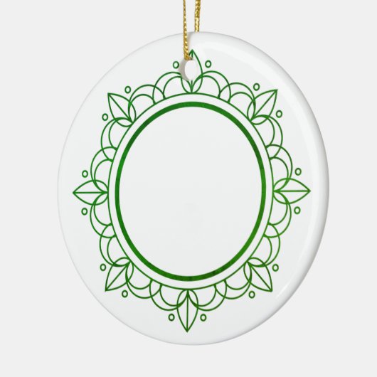 Grüne Rahmen Elegante Weihnachten individuell anpa Keramik Ornament (Links)