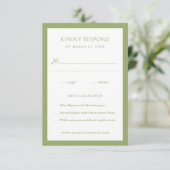 Grüne Rahmenhochzeit RSVP Karte (Stehend Vorderseite)
