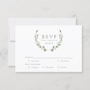 Grüne Ranken Aquarell   RSVP Karte