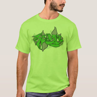Grüne Rase Graffiti T-Shirt