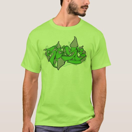 Grüne Rase Graffiti T-Shirt (Vorderseite)
