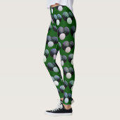 Grüne Rasenbögen Muster, Leggings (Links)
