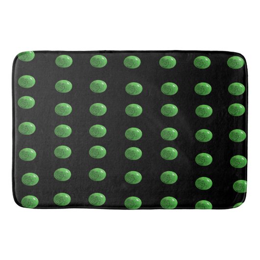 Grüne Rasenbowle auf schwarz, Badematte (Vorderseite)