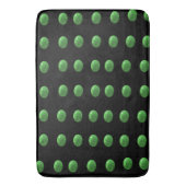 Grüne Rasenbowle auf schwarz, Badematte (Vorderseite Vertikal)