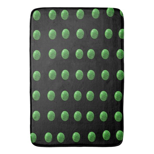 Grüne Rasenbowle auf schwarz, Badematte (Vorderseite Vertikal)