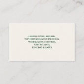 Grüne Rasenflächen für die Rasenpflege Visitenkarte (Rückseite)