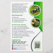 Grüne Rasenpflege Landscaping Mow Mulching Service Flyer (Hinten)