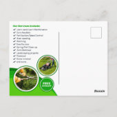 Grüne Rasenpflege Landscaping Mow Mulching Service Postkarte (Rückseite)