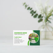 Grüne Rasenpflege Landscaping Mowing 3 Foto Visitenkarte (Stehend Vorderseite)