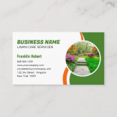 Grüne Rasenpflege Landscaping Mowing 3 Foto Visitenkarte (Vorderseite)