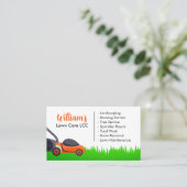 Grüne Rasenpflege und Landschaftsmäher Visitenkarte (Stehend Vorderseite)