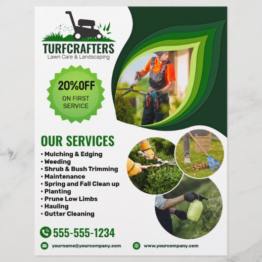 Grüne Rasenpflege und Landschaftsschnitt der Rasen Flyer (Vorne)