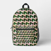 Grüne Rasenschüsseln Pop Art, Vollbild-Rucksack Bedruckter Rucksack (Vorderseite)