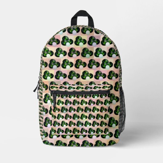 Grüne Rasenschüsseln Pop Art, Vollbild-Rucksack Bedruckter Rucksack (Vorderseite)