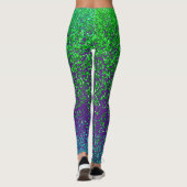 Grüne Raster 2 Seiten 01.b Lila BG Leggings (Rückseite)