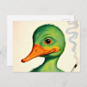 Grüne Raucherente Postkarte (Vorne/Hinten)