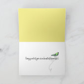 Grüne Raupe am Geburtstag Schmetterling Karte (Innenseite)