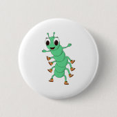Grüne Raupe Button (Vorderseite)