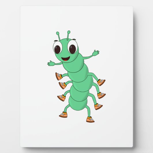 Grüne Raupe Fotoplatte (Vorderseite)