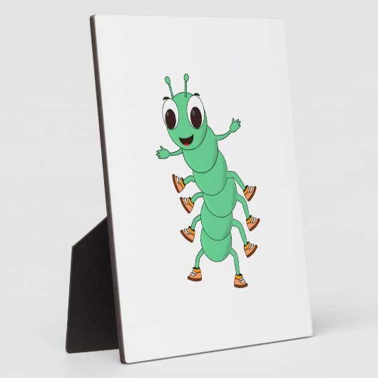 Grüne Raupe Fotoplatte (Seite)