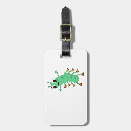Grüne Raupe Gepäckanhänger (Vorderseite vertikal)