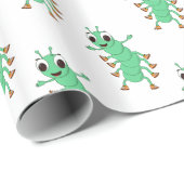 Grüne Raupe Geschenkpapier (Rolleneckpunkt)