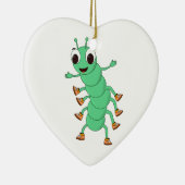 Grüne Raupe Keramikornament (Rechts)
