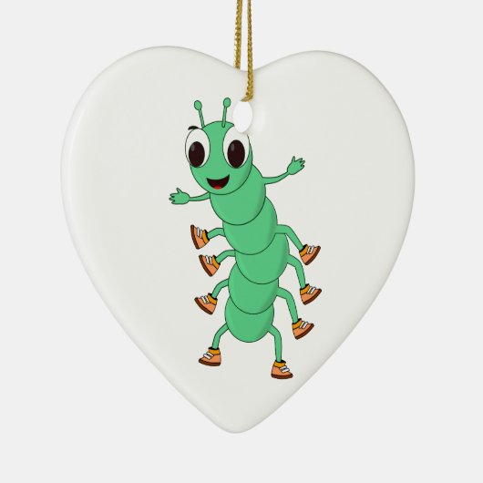 Grüne Raupe Keramikornament (Rechts)