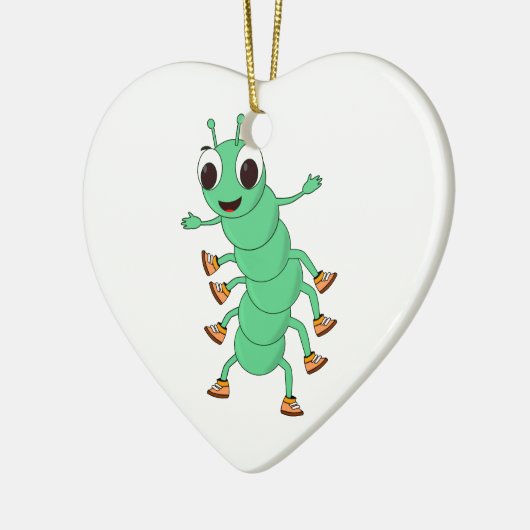 Grüne Raupe Keramikornament (Links)