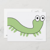 Grüne Raupe Postkarte (Vorne/Hinten)