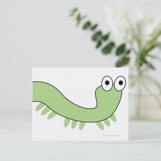 Grüne Raupe Postkarte (Stehend Vorderseite)