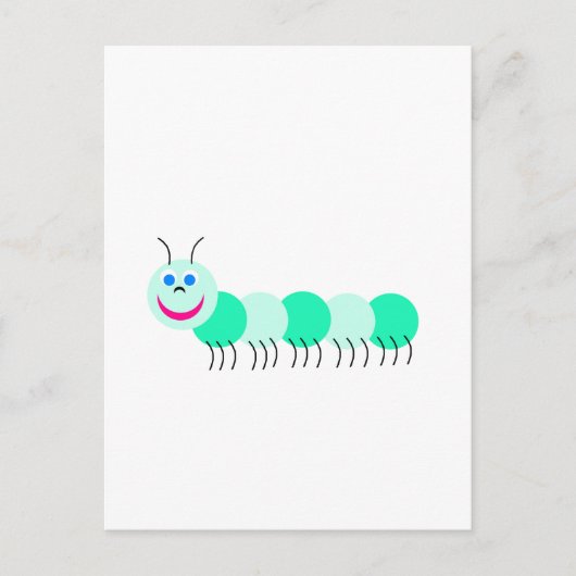 Grüne Raupe Postkarte (Vorderseite)
