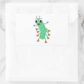Grüne Raupe Rechteckiger Aufkleber (Tasche)