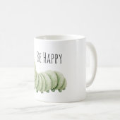Grüne Raupe Sei Glücklich Kaffeetasse (VorderseiteRechts)