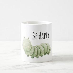 Grüne Raupe Sei Glücklich Kaffeetasse