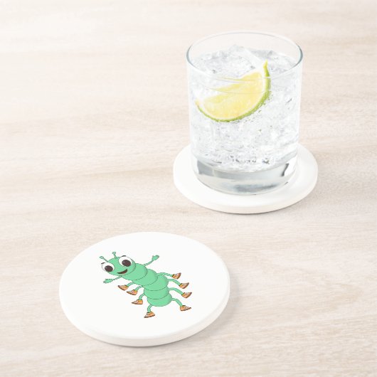 Grüne Raupe Untersetzer (Seite)