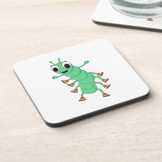 Grüne Raupe Untersetzer (Linke Seite)