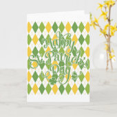 Grüne Raute - Happy St. Patrick's Day Karte (Gelbe Blume)
