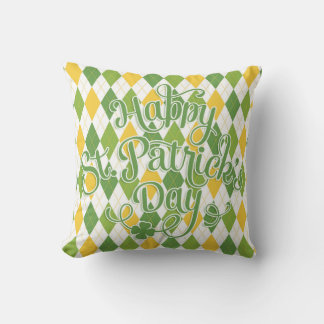 Grüne Raute - Happy St. Patrick's Day Kissen