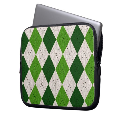 Grüne Raute Laptopschutzhülle (Vorderseite Links)