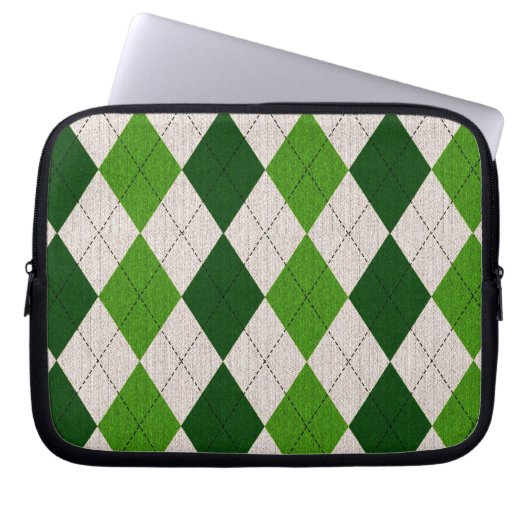 Grüne Raute Laptopschutzhülle (Vorderseite)