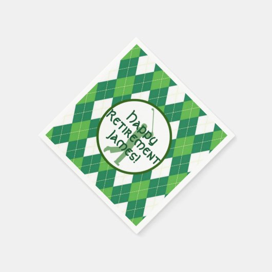 Grüne Raute Muster und Golf Party Serviette (Ecke)