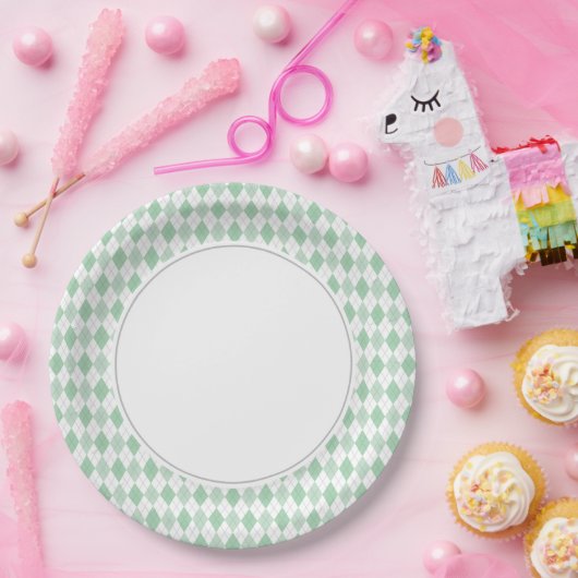 Grüne Raute Pappteller (Party)