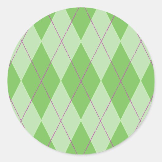 Grüne Raute Runder Aufkleber (Vorderseite)