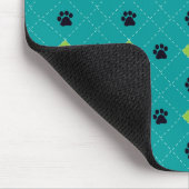 Grüne Rauten-Tatzen-Drucke Mousepad (Ecke)