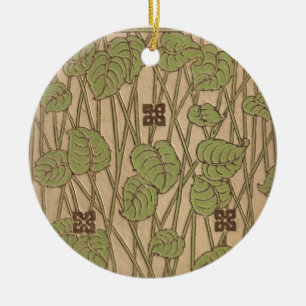 Grüne Rebekunst nouveau Bucheinbandverzierung Keramik Ornament